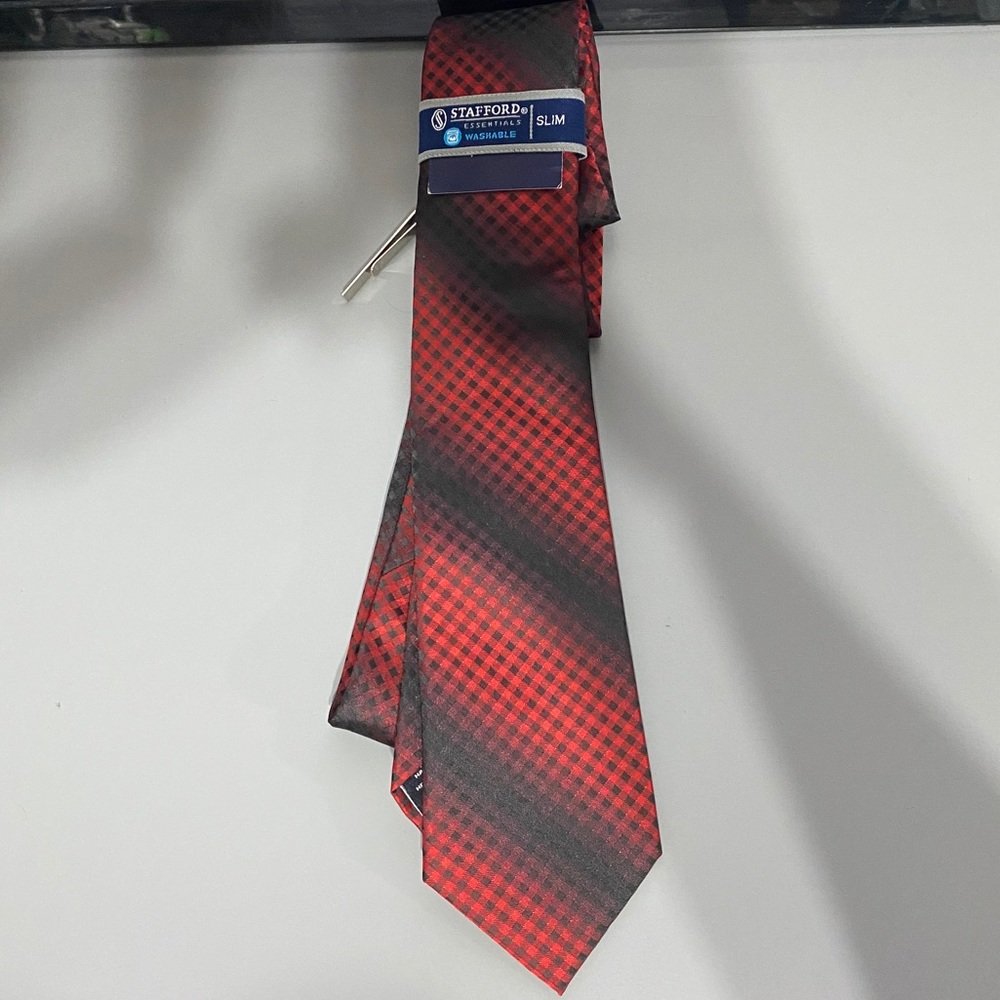 Stafford Red and Black Tie